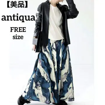 [ 새상품급 ] antiqua 안티카 아트 패턴 롱 스커트 고급 모드