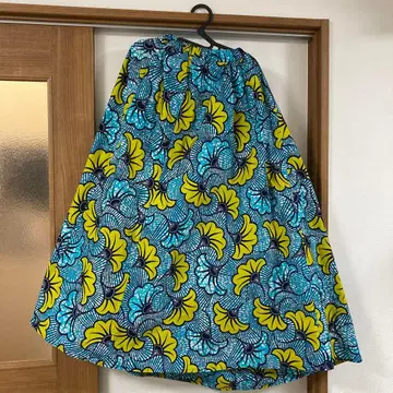 아프리칸 바틱 Jua 볼륨 롱 스커트