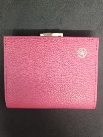 핑크 가죽 접이식 지갑