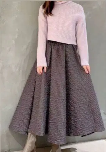 스나이델 snidel 아지메 숏 니트 콤비 원피스