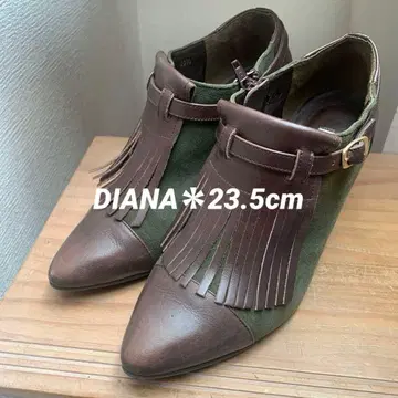Diana* 프린지 장식* 부티* 숏부츠 모스그린* 23.5cm