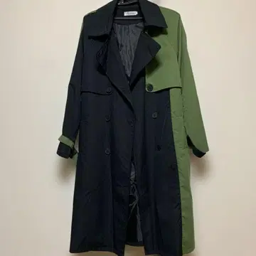 패션 트렌치코트 블랙 카키 M 사이즈