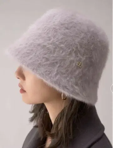 SNIDEL 퍼 크로셰 모자 그레이