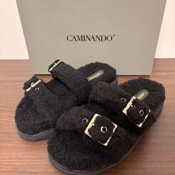 [새상품] 카미난도 CAMINANDO 보아 샌들 블랙 23.0cm