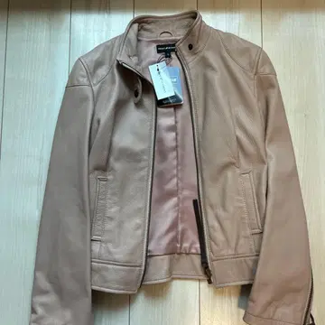 [ 새상품 ] DKNY JEANS 베이지 가죽 자켓