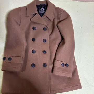 VAN 울 더블 브레스트 피코트 브라운