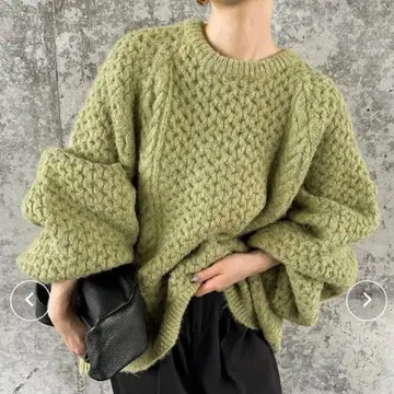 SELECT MOCA 셀렉트모카 긴팔 허니콤 니트 그린 여성용