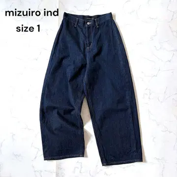 [새상품급] mizuiro ind 하이웨스트 와이드 데님 [M] 원워시