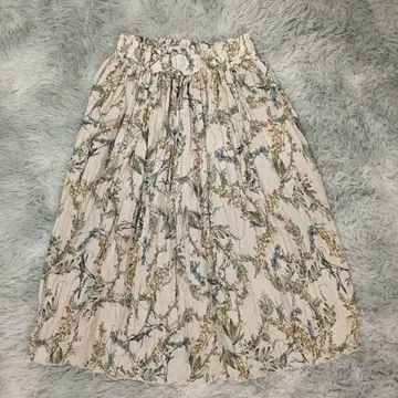 캐서린 로스 플레어 스커트 꽃무늬 M 베이지 롱 일본제 허리밴딩