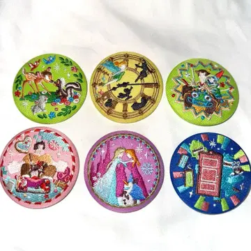 디즈니 자수 캔뱃지 6개 세트