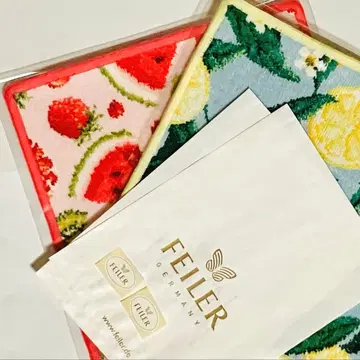 미사용 새상품 페이 타월 손수건 후르츠 포푸리와 레몬, 잎사귀 패턴입니다