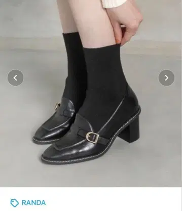 RANDA 블랙 부티 중간 힐