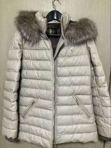 AUGUSTO 후드 부착 다운 자켓 40 여성용 베이지 이탈리아