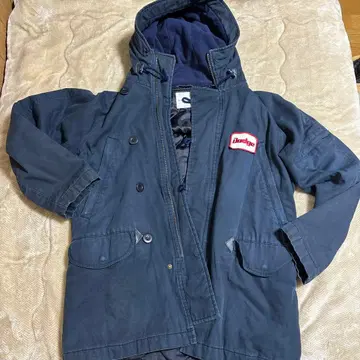 BOYCOTT 후드 부착 네이비 자켓