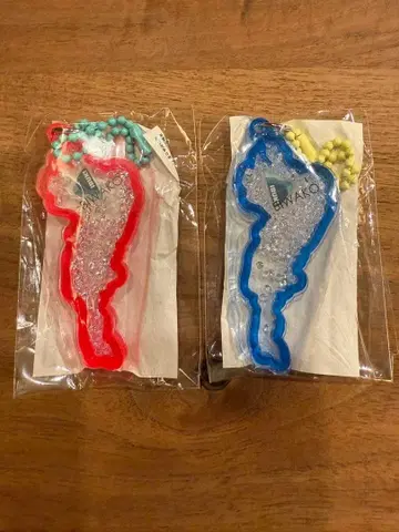 비와코 키링 파란색 핑크 이부키노사토 한정 상품