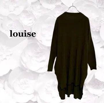 [ louise ] 롱 원피스/리브 니트 [ L ] 카키 코쿤 긴팔