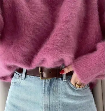 SLOBE IENA 폭스 캐시미어 풀오버 핑크