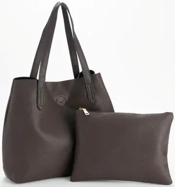 새상품 미사용 다크 브라운 토트백 파우치 포함 브라운