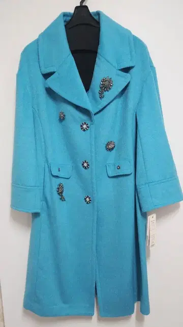 슈퍼 뷰티 미사용 새상품 터콰이즈 코트 사이즈 42