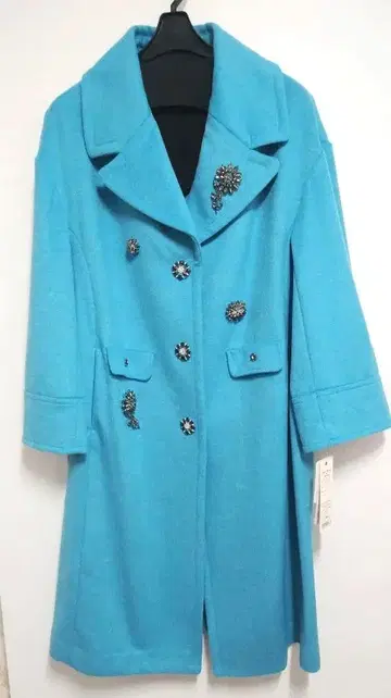 슈퍼 뷰티 미사용 새상품 터콰이즈 코트 사이즈 42