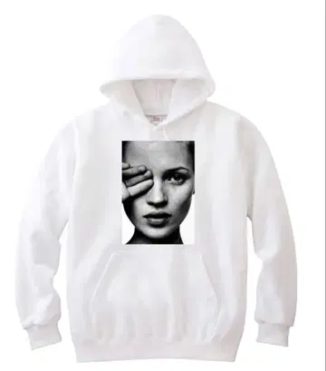 남녀 공용 미사용 새상품 케이트 모스 풀오버 후드티/화이트