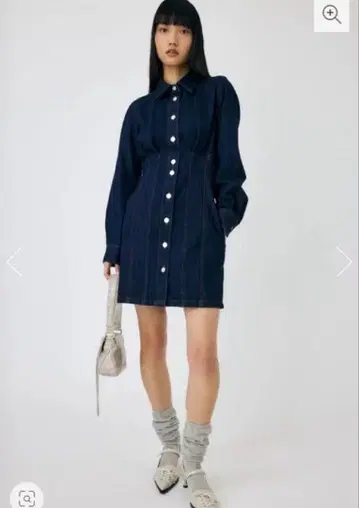 택 포함 새상품 moussy 데님 미니 원피스 긴팔