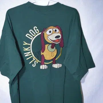 새상품 T셔츠 L 슬링키독 토이스토리 픽사 영화 자수 반팔