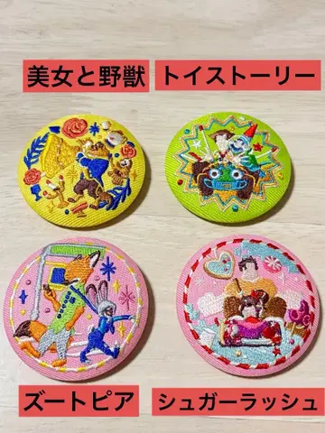 디즈니 자수 캔뱃지 주토피아 토이스토리 미녀와 야수 주먹왕 랄프