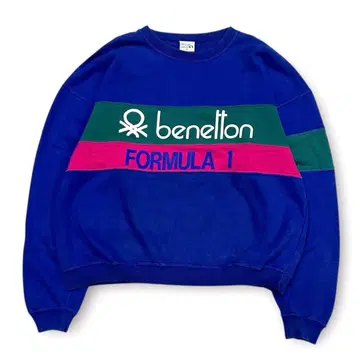 레어 80s Benetton Formula 1 멀티 컬러 맨투맨