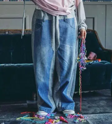 MODE NORM CORE 데님 패치워크 팬츠 M 사이즈