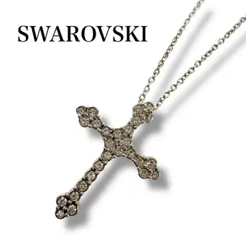 컨디션 최상 SWAROVSKI 스와로브스키 목걸이 크로스 십자가 실버