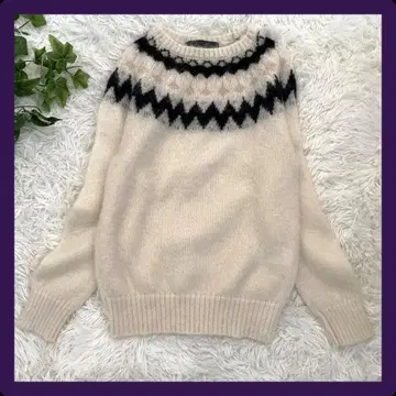 무료배송 Spick and Span 노르딕 무늬 모헤어 혼방 니트