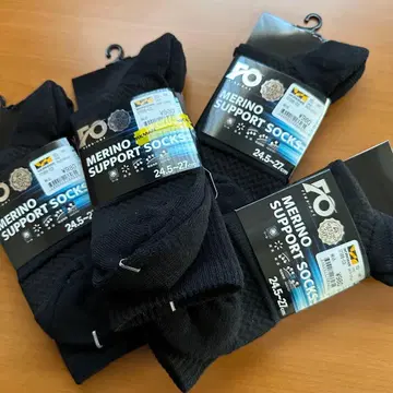 미사용 새상품 워크맨 메리노울 서포트 삭스 양말 4족 세트 블랙