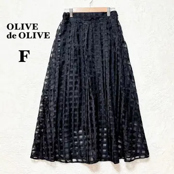 올리브 데 올리브 플레어 스커트 롱 기장 시어 허리밴딩 F 블랙