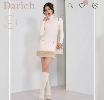 Darich 터틀넥 헤엄퍼 니트 미니 원피스