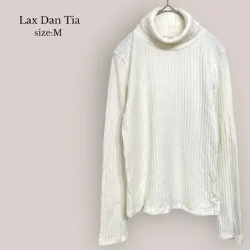 Lax Dan Tia 리브 터틀넥 니트 아이보리 무인 심플
