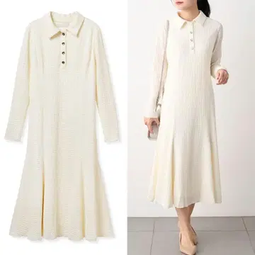 CELFORD 골드 버튼 셔링 티셔츠 원피스