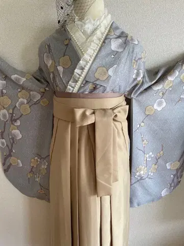 졸업식 레트로 모던 이자쿠소데 기모노, 하카마 2종 세트