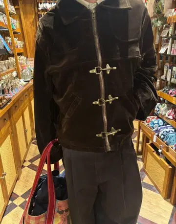 파이어맨 자켓 스웨이드 짧은 기장 y2k