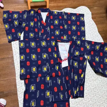 전통적인 일본풍 패턴 프리 사이즈 기모노 앙상블