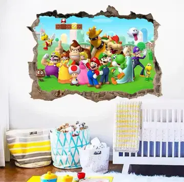 슈퍼 마리오 월 스티커 벽지 벽 씰 벽 스티커 대집합