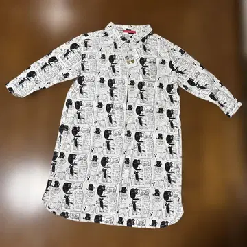 새상품 미로코 마치코 셔츠 원피스 고양이 패턴