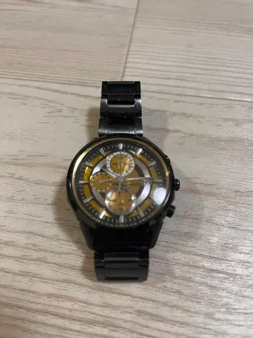 SEIKO 와이어드 크로노그래프 손목시계 블랙 스테인리스