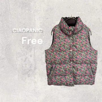 [ 새상품급 ] 차오패닉 리버서블 다운 베스트 미니 꽃무늬 페더 퀼팅