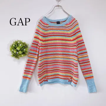 [ 새상품급 ] GAP 갭 [ XXS ] 컬러풀 보더 스웨터 크루넥
