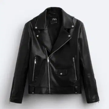 ZARA 블랙 가죽 라이더 자켓