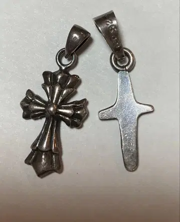 실버 크로스 펜던트 2개 세트