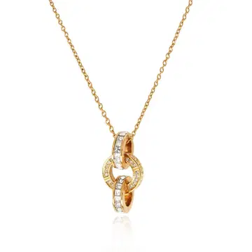 버티컬 미스 매트 클리어 목걸이/골드