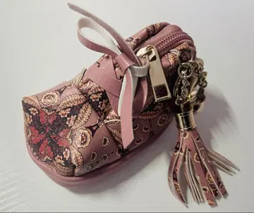 꽃무늬 핑크 미니 백 모양 키링 한국 기념품