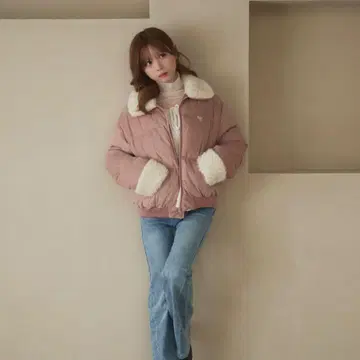 TTITY&CO. 퀼팅 보아 다운 핑크